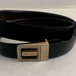 Pierre Cardin Black Belt with Gold Buckle